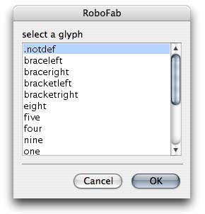 select glyph